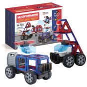 Magformers 717001 Kit de Construção Polícia e Resgate Geométrico Educativo 26 Peças, para Crianças a Partir de 3 Anos