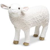 Pelúcia Ovelha 60 cm de Altura com Design Realista para Crianças Acima de 3 Anos, Melissa & Doug, Branca