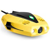 Drone Subaquático Alcance até 15 Metros com Câmera Full HD 1080p, Controle Remoto por Aplicativo e Bolsa de Transporte, CHASING Dory, Amarelo