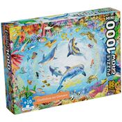 Puzzle 1000 Peças Mini Golfinhos no Oceano - Grow
