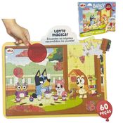 Quebra Cabeça 60 Peças Bluey e Bingo Original Disney Junior, Elka, Com Lente Mágica Crianças +4 Anos