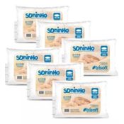 Kit com 6 Travesseiro Bebê Soninho Algodão Trisoft 30x40 Baby