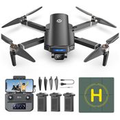 Drone com Câmera 4K UHD para Adultos, RC FPV Quadcopter Dobrável, 3 Baterias e Transmissão até 3 km, Holy Stone, Preto