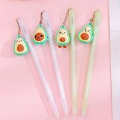 Caneta Fofa Kawaii Gel AbacateCom Pingente