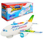 Avião Eletrônico Musical Baby com Luzes Coloridas Música Recurso Bate e Volta