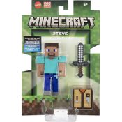 Figura Steve Minecraft 10cm c/ Acessorios - Mattel  GTP08