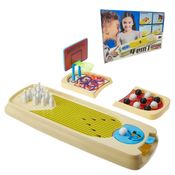 Jogo 4 Em 1 Game Braskit - Boliche Basquete Argolas Jogo Da Velha Crianças +6 Anos