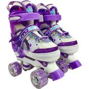 Patins Infantil 4 Rodas Sereia C/ Led 34 ao 37 Lilás Unitoys