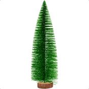 Mini Pinheiro de Natal Dourado ou Verde Com Base de Madeira 20 cm