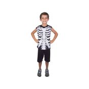 Fantasia Esqueleto Caveira Halloween Bermuda Camiseta P Ao G