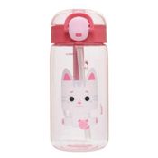 Garrafa Plastica Com Canudo 460ml Kouii Filhotiis Gata Mia