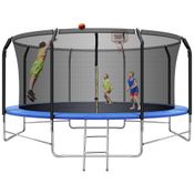 Cama Elastica Capacidade até 350 kg com Cesta de Basquete, JINSVICO, Azul