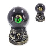 Enfeite de Halloween Bola de Cristal com Olho Móvel, Luz Verde e Som de Terror – Decoração Assustadora Pica Pau para Festas e Ambientes Temáticos