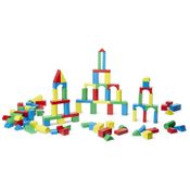 Kit Blocos de Construção em Madeira com 200 Peças de 4 Cores e 9 Formatos para Crianças Acima de 3 Anos, Melissa & Doug