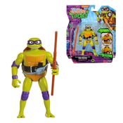 Boneco Colecionável Donatello Tartarugas Ninja com Cabeça Retrátil, Articulado e com Acessórios – 11cm de Altura, Produto Licenciado