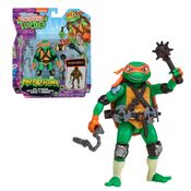 Boneco Michelangelo TMNT Mix’n Match com Nunchakus, Estrelas Ninja e Peças Extras – Articulado e Licenciado – Sunny Brinquedos para Fãs e Crianças