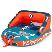 Boia Rebocável para 1 a 2 Pessoas com Costura Reforçada e Acolchoamento EVA, Paradise Water Sports, Azul e Laranja