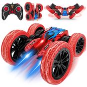 Carrinho de Controle Remoto Dupla Face, Carro de Acrobacias 4WD Off-Road com 360 Flips, Brinquedo Elétrico Recarregável para Meninos de 3 a 12