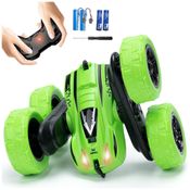 Mini Carro de Controle Remoto Veloz RacingFun, Veículo RC Dupla Face 360° com Faróis LED, Brinquedo Recarregável Off-Road p/ Meninos de 5 a 12 Anos