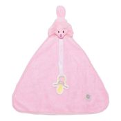 Naninha Atoalhada Cachorrinha Lili Rosa com Prendedor de Chupeta Zip Toys