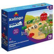 Blocos de Montar Brincando de Engenheiro Fazenda 70 Peças Xalingo