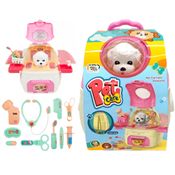 Mochila Veterinária 2 em 1 kit de cuidados Veterinários Pet Shop Portátil com Cachorro