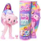 Boneca Barbie Revelação com Fantasia de Pelúcia Urso e 10 Surpresas, Rosa