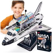 Quebra Cabeças 3D para Adultos, Tema Ônibus Espacial Discovery da NASA com 126 Peças, CubicFun, Branco