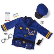 Kit Fantasia Policial Infantil com 8 Peças para Crianças de 3 Anos a 6 Anos, Melissa & Doug, Azul