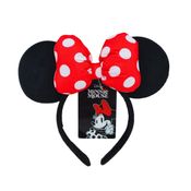 Tiara Minnie Mouse com Luzes Coloridas, Orelhas Pretas e Laço Vermelho com Bolinhas – Ideal para Fantasias, Festas e Passeios em Parques