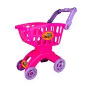 Carrinho De Supermercado Infantil Rosa, Braskit, Super Market Com 18 Frutas E Legumes De Brinquedo