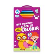 Livro de Colorir | Bloco de Colorir Roxo com 5 Lápis de Cor | Zastras