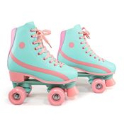 PATINS INFANTIL ROLLER 4 RODAS FEMININO LUNA VERDE MENTA MC84280