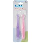 Kit Colher Infantil Ponta Silicone Bebês Anatomica BPA Free 2 Pecas