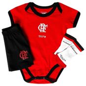 Kit Bebê Flamengo Body Shorts e Meia Oficial
