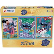 Quebra-Cabeça Stitch com 3 Cenas 300 Peças em Madeira Xalingo