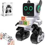 HBUDS Brinquedo Robô Educativo Inteligente Eletrônico e Recarregável p, Crianças 3 Anos ou Mais, Branco