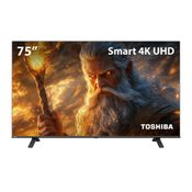 Smart TV DLED 75" 4K Toshiba VIDAA 3 HDMI 2 USB Wi-Fi TB058