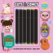 Livro Para Colorir - Fofo e Confortável - Negrito Fácil - Rosa - Catavento