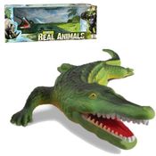 Crocodilo Jacaré Coleção Real Animals Original, Bee Toys, Boneco Articulado 41cm Vinil Atóxico