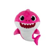 Pelúcia Mommy Shark Musical 30cm – Rosa, Macia e Interativa