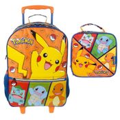 Kit Mochila de Rodinha Lancheira Xeryus Pokémon X2 Colorido