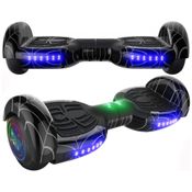 Hoverboard Elétrico com Alto Falante Bluetooth e Auto Equilíbrio para Crianças de 6 a 12 Anos, Emaxusa, Preto