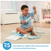 Kit de Primeiros Socorros Infantil com 25 Peças de Brinquedo para Brincar de Médico Bandagens Reutilizáveis de Si...