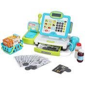 Caixa Registradora FS 45 Peças com Scanner, Microfone e Alimentos para Crianças 3-7 Anos