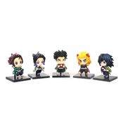 Set Mascotes Demon Slayer Tanjiro e Hashira 5 Figuras Mega House 29055