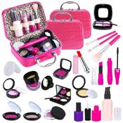 Pacote kit de maquiagem para meninas. As crianças fingem brincar de maquiagem - com bolsa de cosméticos.TEPSMIGO