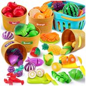 Jogos Educativos Joyin Para Crianças: Brinquedos Culinários Com Comida Cortável, Acessórios De Cozinha E Classificação Por Cores
