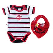 Kit Bebê Flamengo Com Body e Bandana Oficial