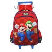 Mochila de Rodinhas Com Alça Luxcel Super Mario Preto